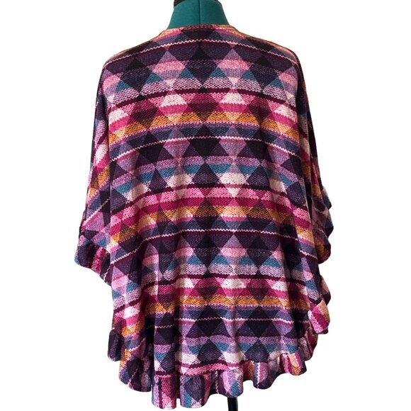 Heimish U.S.A. Open Front Knit Top High Low Stretch Polyester Blend Women Size L - Picture 2 of 14